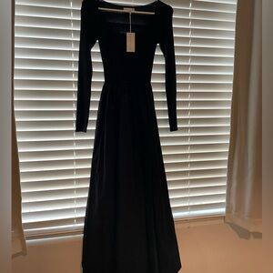 Classic Black Long Sleeve Maxi Dress